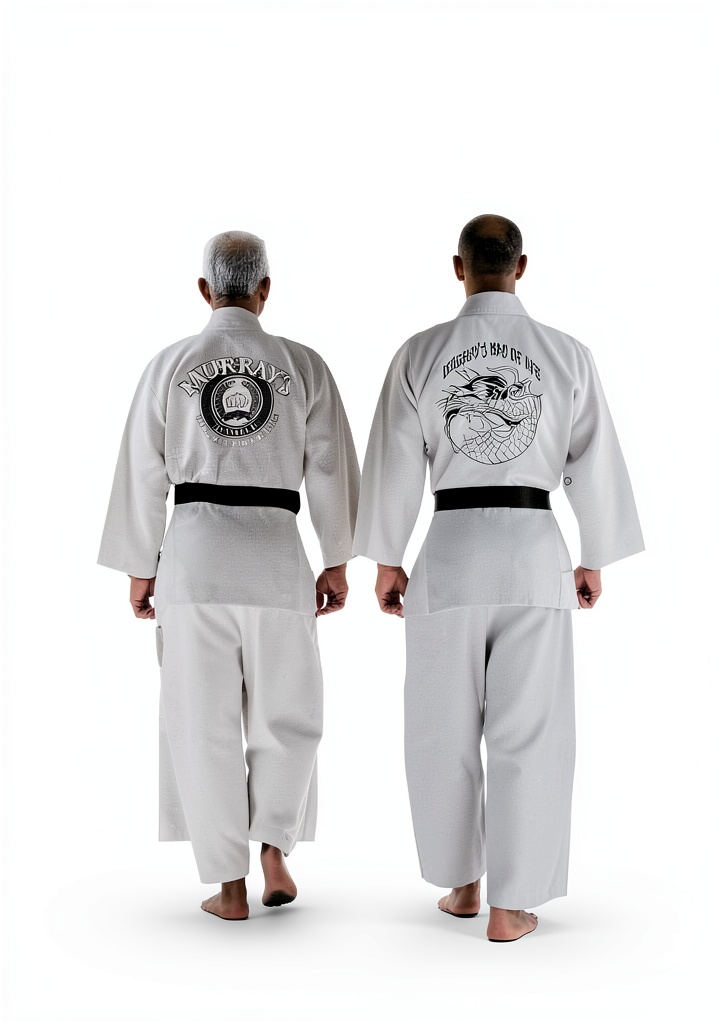 Reader studying the Aikido biography on a tablet in a dojo