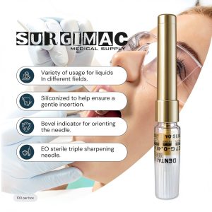 SurgiMac Plastic Hub Self-Threading Blunt Tip Dental Needle 27G Yellow-0