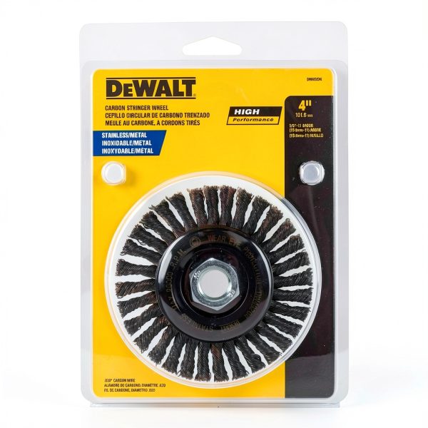 DEWALT Stainless Steel Wire Wheel Brush, 4-Inch x 5/8-Inch, Stringer-1