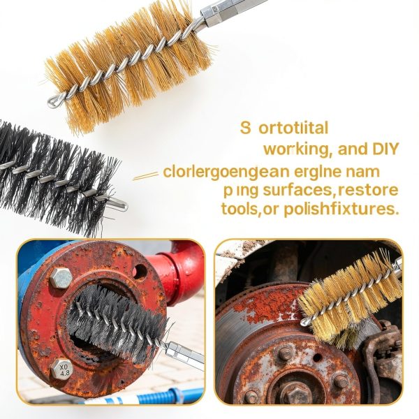 16 Pcs Wire Brush Set for Drills, Stainless Steel and Brass Bore Cleaning Brushes with 1/4" Hex Shank, Compatible with Power Drills, Grinders, and Impact Drivers (8-25mm)-5