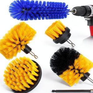 6pcs Drill Brush Attachment Set for Tile Grout, Bathroom, Kitchen, Car-0