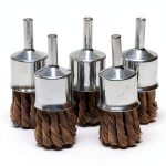Benchmark Abrasives 1 Inch Knot Wire Brush for Drill & Die Grinder, Paint Removal, Cleaning, Deburring - 1/4" Shank, Drill Grinder Attachment (5 Pack) - Carbon Steel-0