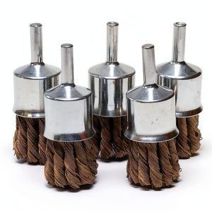 Benchmark Abrasives 1 Inch Knot Wire Brush for Drill & Die Grinder, Paint Removal, Cleaning, Deburring - 1/4" Shank, Drill Grinder Attachment (5 Pack) - Carbon Steel-0