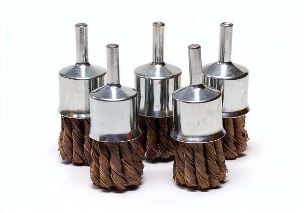 Benchmark Abrasives 1 Inch Knot Wire Brush for Drill & Die Grinder, Paint Removal, Cleaning, Deburring - 1/4" Shank, Drill Grinder Attachment (5 Pack) - Carbon Steel-0