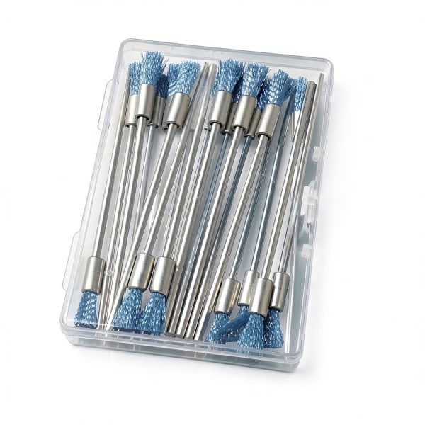 Luo ke 20 Pcs Extended Stainless Steel Cleaning End Brushes, 1/8'' Extra Long Shank Pen Shape Rust Paint Removal Bits Wire Brush for Rotary Tools-5