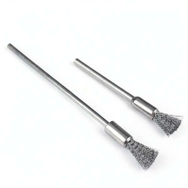Luo ke 20 Pcs Extended Stainless Steel Cleaning End Brushes, 1/8'' Extra Long Shank Pen Shape Rust Paint Removal Bits Wire Brush for Rotary Tools-2
