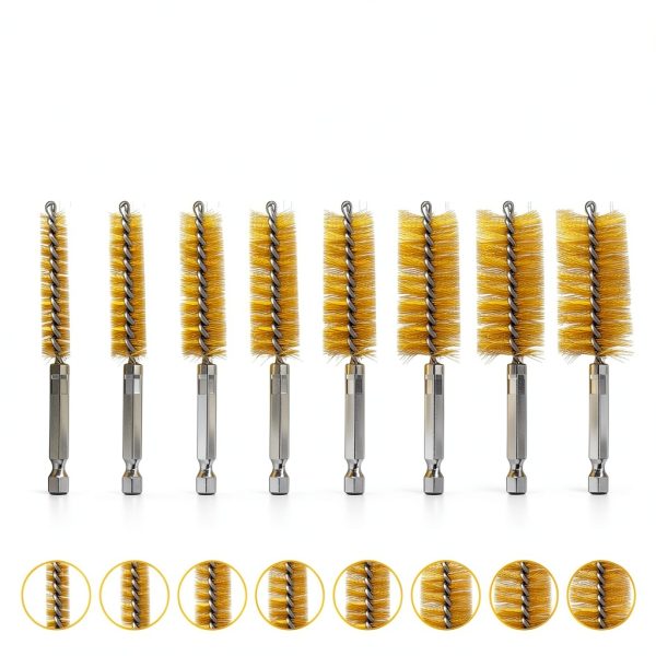 16 Pcs Wire Brush Set for Drills, Stainless Steel and Brass Bore Cleaning Brushes with 1/4" Hex Shank, Compatible with Power Drills, Grinders, and Impact Drivers (8-25mm)-2