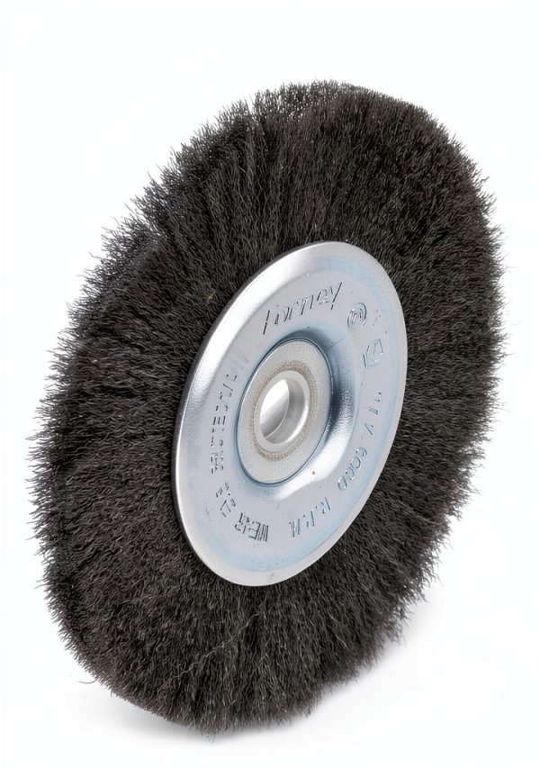 Forney 72743 Wire Wheel Brush, Fine Crimped with 1/2-Inch and 5/8-Inch Arbor, 5-Inch-by-.008-Inch-2