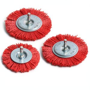 3Pcs Abrasive Wire Wheel Brushes Assorted Nylon Brush Set 3Inch/4" for Drill with 1/4" Shank-0