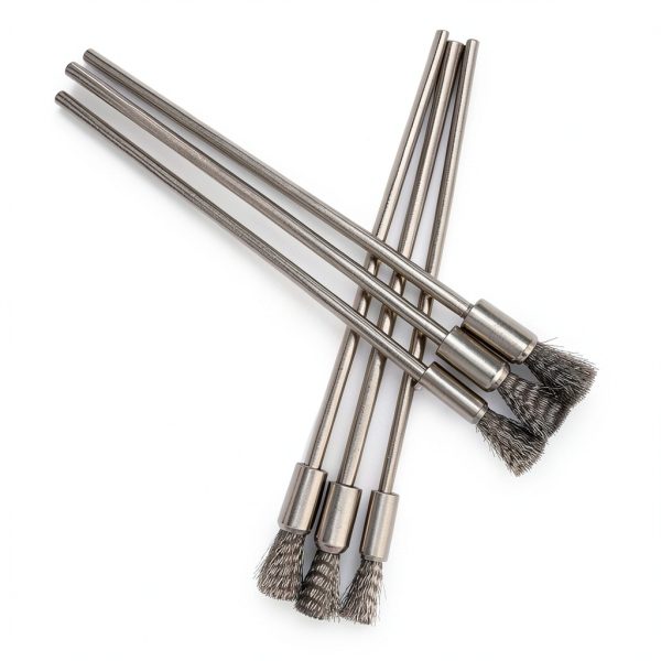 10 Pieces Extended Stainless Steel Wire Steel Cleaning End Brushes Pen Wire Brush Rust Paint Removal Bits Polishing Rotary Tools Accessories 3 mm Mandrel (6 mm end Brush)-5