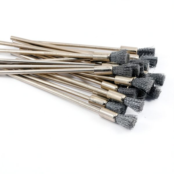 Luo ke 20 Pcs Extended Stainless Steel Cleaning End Brushes, 1/8'' Extra Long Shank Pen Shape Rust Paint Removal Bits Wire Brush for Rotary Tools-3