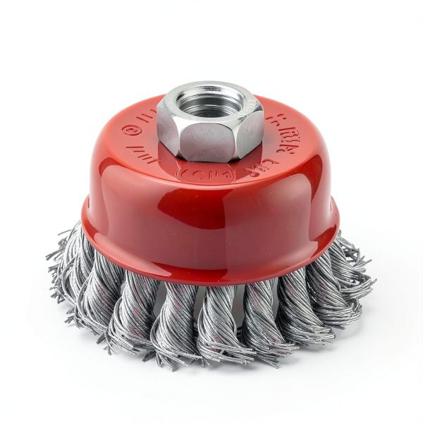Tandefio 24 Pcs 3 Inch Wire Wheel Cup Brush with 5/8"-11 Threaded Arbor for 4 1/2 Angle Grinder Twisted Knotted Grinder Abrasive Wire Brushes for Heavy Cleaning Rust Removal (Classic)-5