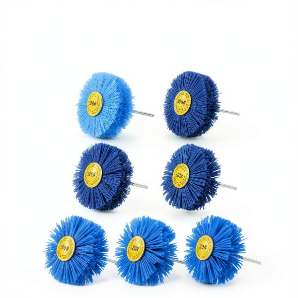 7 Pack Abrasive Nylon Wheel Brush for Drill with 1/4" Shank, 80-600-2