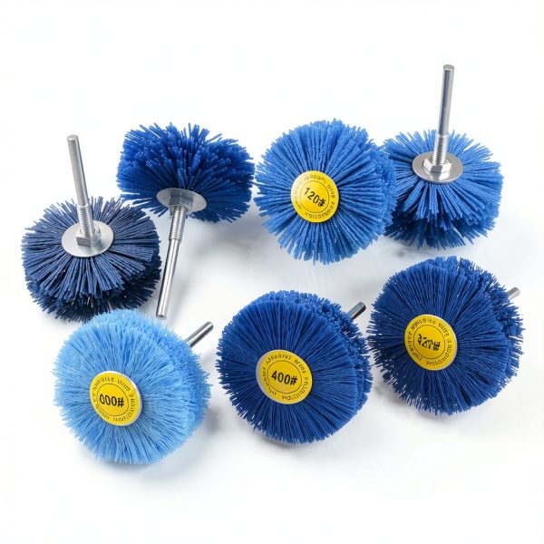 7 Pack Abrasive Nylon Wheel Brush for Drill with 1/4" Shank, 80-600-0