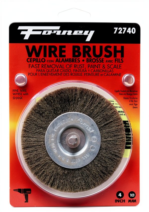 Forney 72740 Wire Wheel Brush, Fine Crimped 4" x .008", 1/4" Hex Shank-0